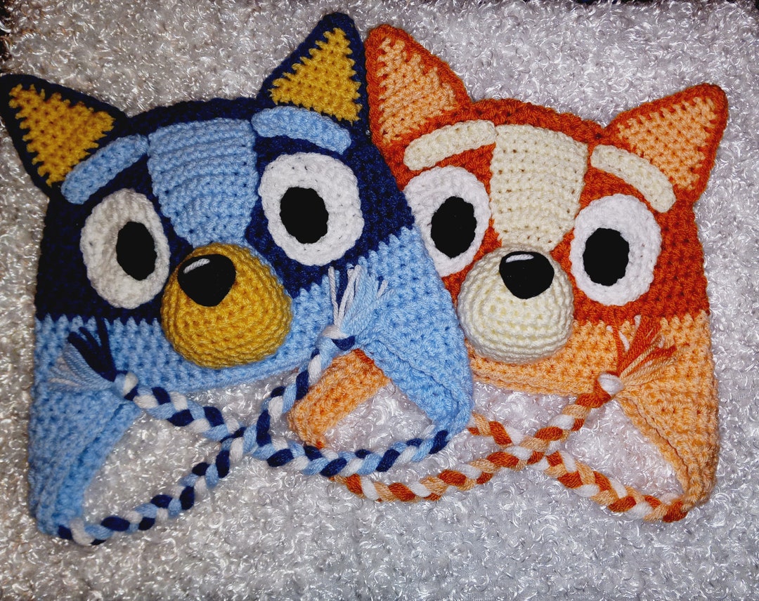 Crochet Blue or Orange Dog Hat Etsy