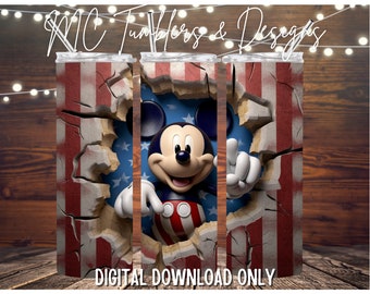 Emballage pour gobelet patriotique Mickey 3D