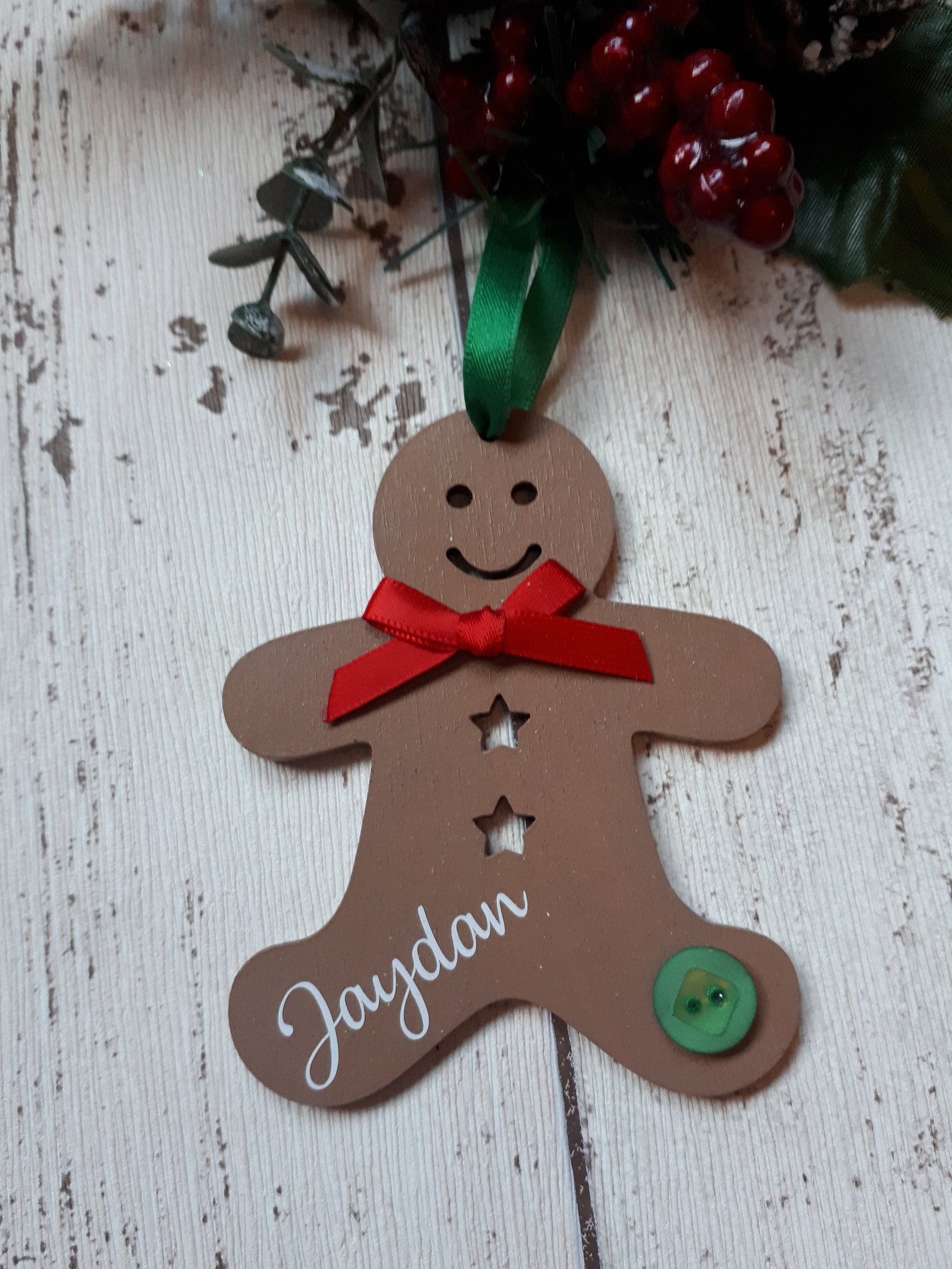 PERSONALISED GINGERBREAD MAN Christmas Tree Bauble Etsy UK