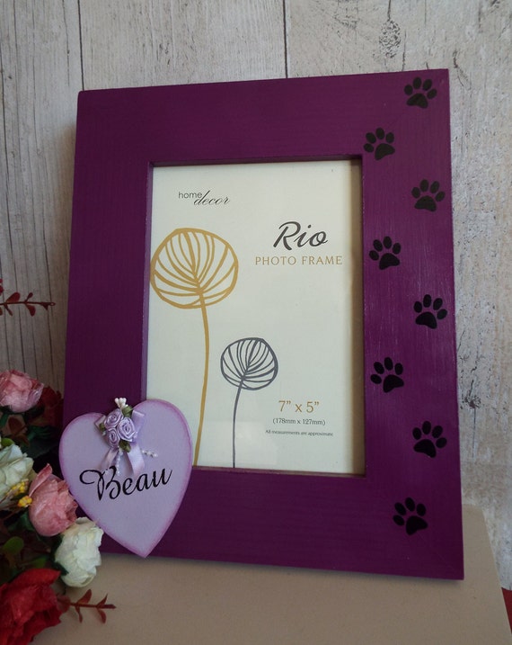 Personalised Photo Frame With Dog Or Cat Theme Hand Etsy