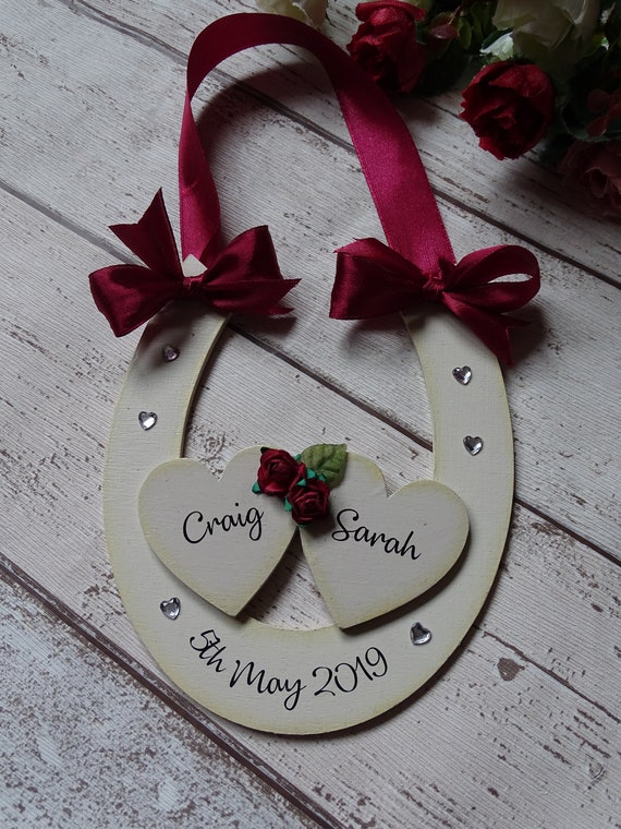 Personnalisé Harry Potter Inspiré En Bois Mariage Fer à Cheval-Toute Couleur ruban