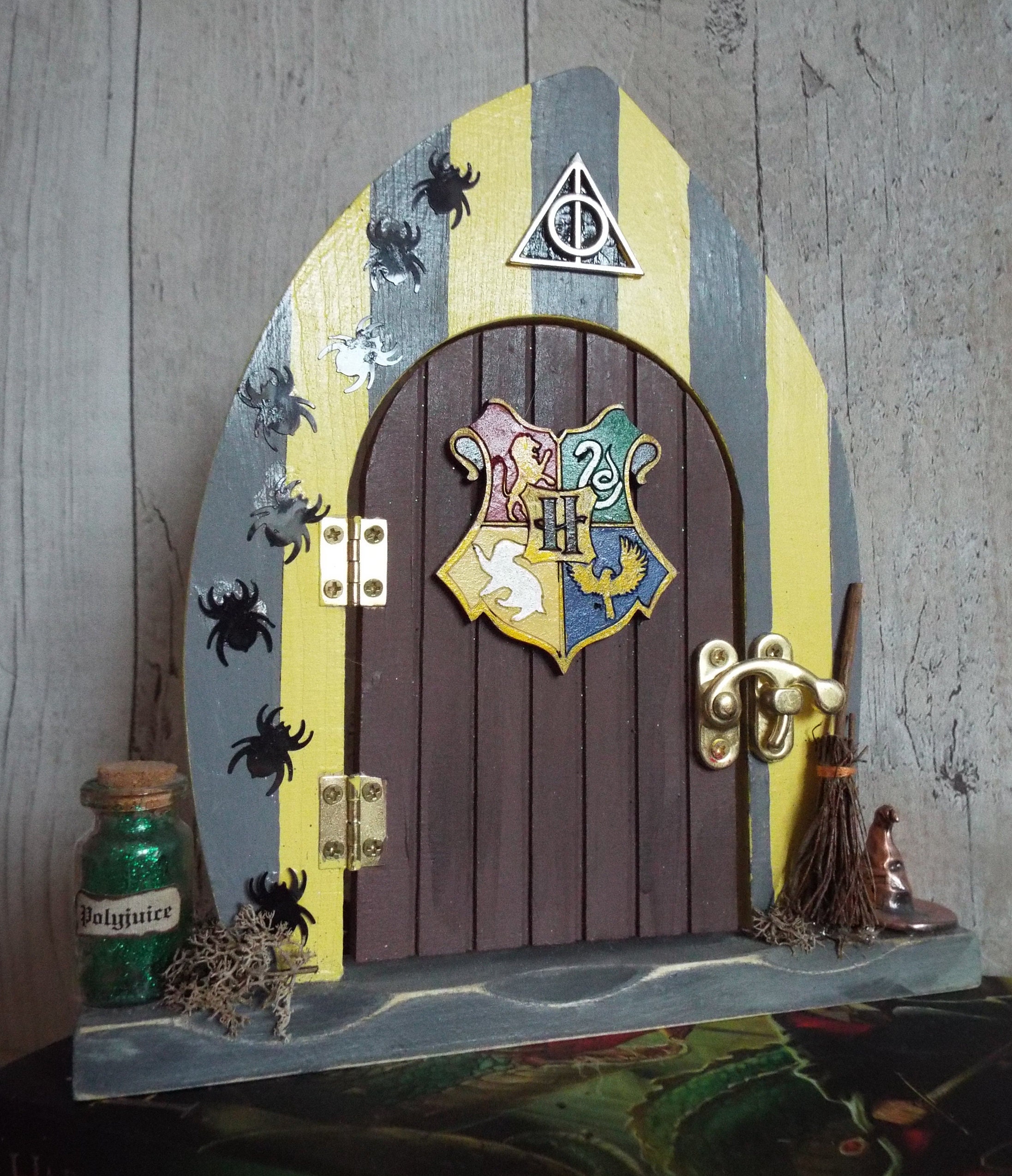 HARRY POTTER Houseinspired wooden fairy door. Free standing Etsy