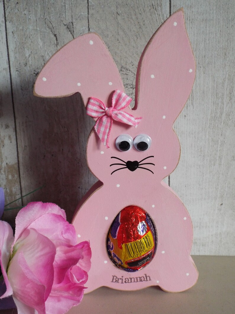 PERSONALISED EASTER BUNNY Holds a Creme Egg or Similar in Etsy UK