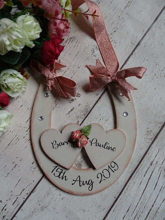 Personnalisé Harry Potter Inspiré En Bois Mariage Fer à Cheval-Toute Couleur ruban