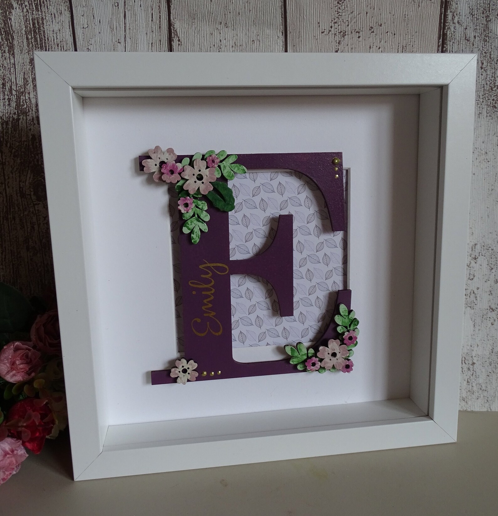 PERSONALISED BOX FRAME with child's initial and name. In Etsy