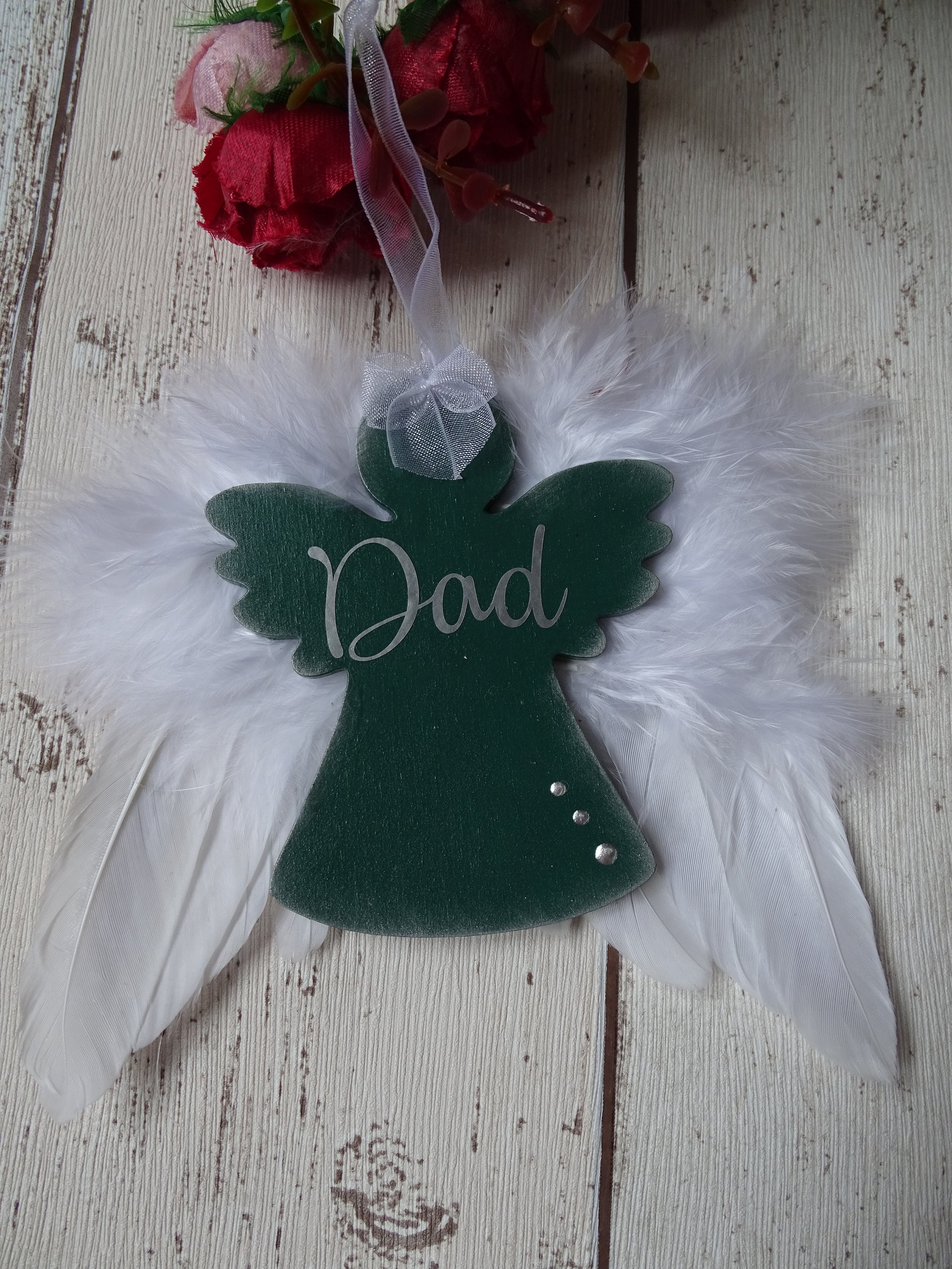 PERSONALISED CHRISTMAS ANGEL Bauble Handpainted Wooden Xmas Etsy UK