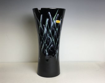 Vintage Royal Haeger Large Pottery Vase Drip Glaze Mid Century Modern Black 12"