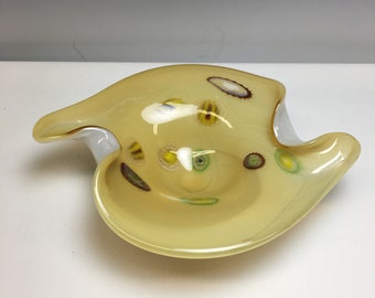 Vintage Murano Millefiori Studio Art Glass Dish Bowl Mid Century Modern Italy