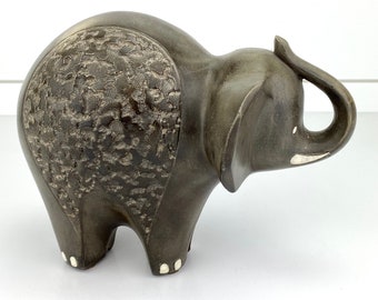 Vintage Freeman McFarlin Pottery Elephant Mid Century Modern Figurine USA 194 Art Sculpture Statue