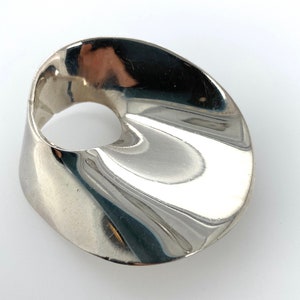 Vintage Taxco Mexico Sterling Silver Modernist Freeform Circle Pin Brooch TH-82 image 1