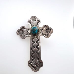 Vintage Navajo Stamped Cross Pendant - Etsy