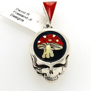 Rare Inlaid Gemstone Grateful Dead Box of Rain Pendants by David Freeland Rare Inlaid Gemstone Grateful Dead Box of Rain Pendants by David Freeland