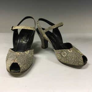 Vintage City Paris San Francisco Snake Skin Leather Sole Heels Shoes Womens 6 B