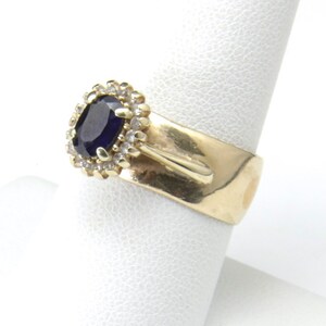 Vintage 14k Gold Tessler & Weiss 1 Ct Oval Sapphire Diamond Engagement Wedding Ring 8.75 image 3