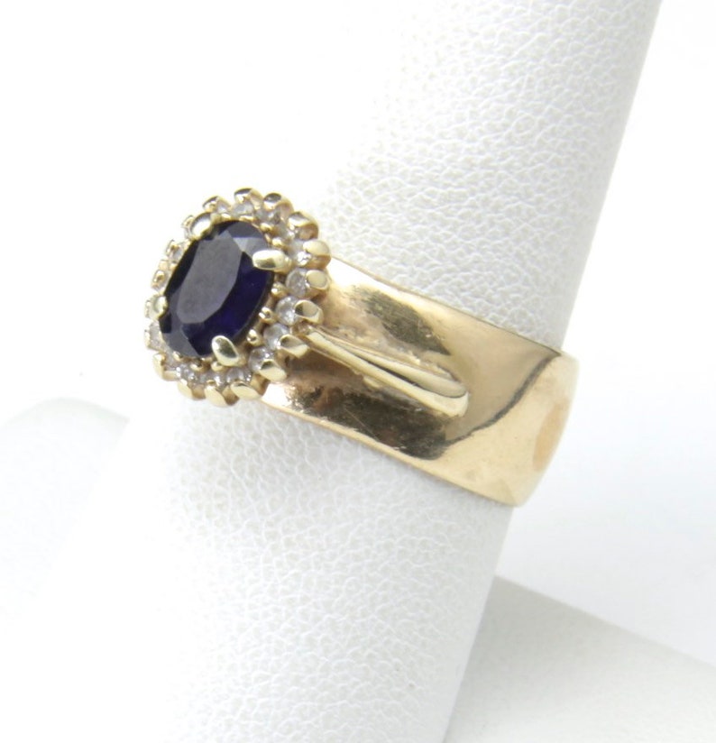 Vintage 14k Gold Tessler & Weiss 1 Ct Oval Sapphire Diamond Engagement Wedding Ring 8.75 image 3