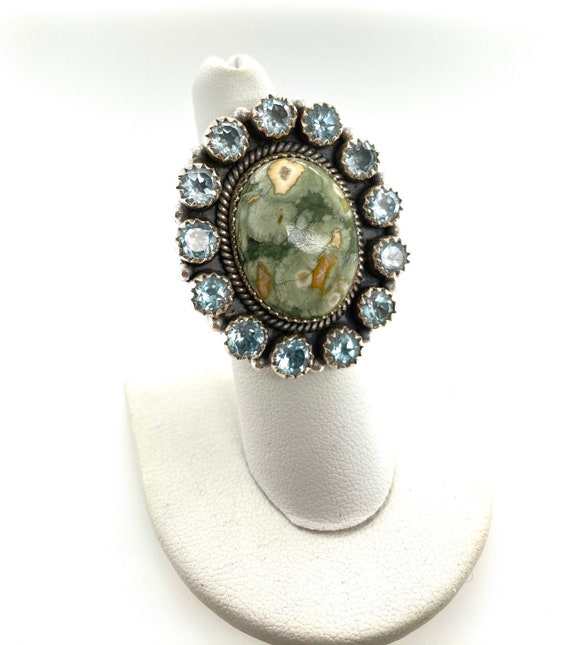 Artisan Green Ocean Jasper Aquamarine & Sterling … - image 1