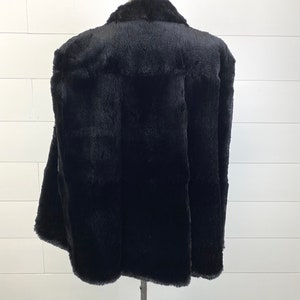 Vintage Shumacher Black Shorn Beaver Fur Coverlet Cape Jacket Lined Sz Large image 4