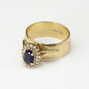 Vintage 14k Gold Tessler & Weiss 1 Ct Oval Sapphire Diamond Engagement Wedding Ring 8.75 image 7