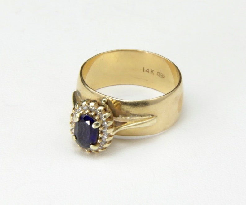 Vintage 14k Gold Tessler & Weiss 1 Ct Oval Sapphire Diamond Engagement Wedding Ring 8.75 image 7
