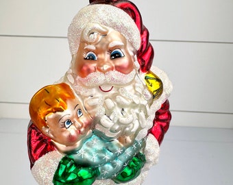 Christopher Radko ONEZIE TWOSOME Santa Baby 2001 Glass Christmas Ornament