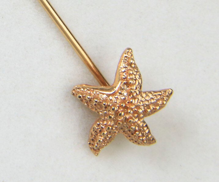 Vintage Sarah Coventry Gold Tone Sea Star Starfish Stick Pin