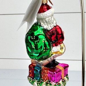 Christopher Radko 2000 PRESENTING SANTA New in Box Glass Christmas Ornament image 4