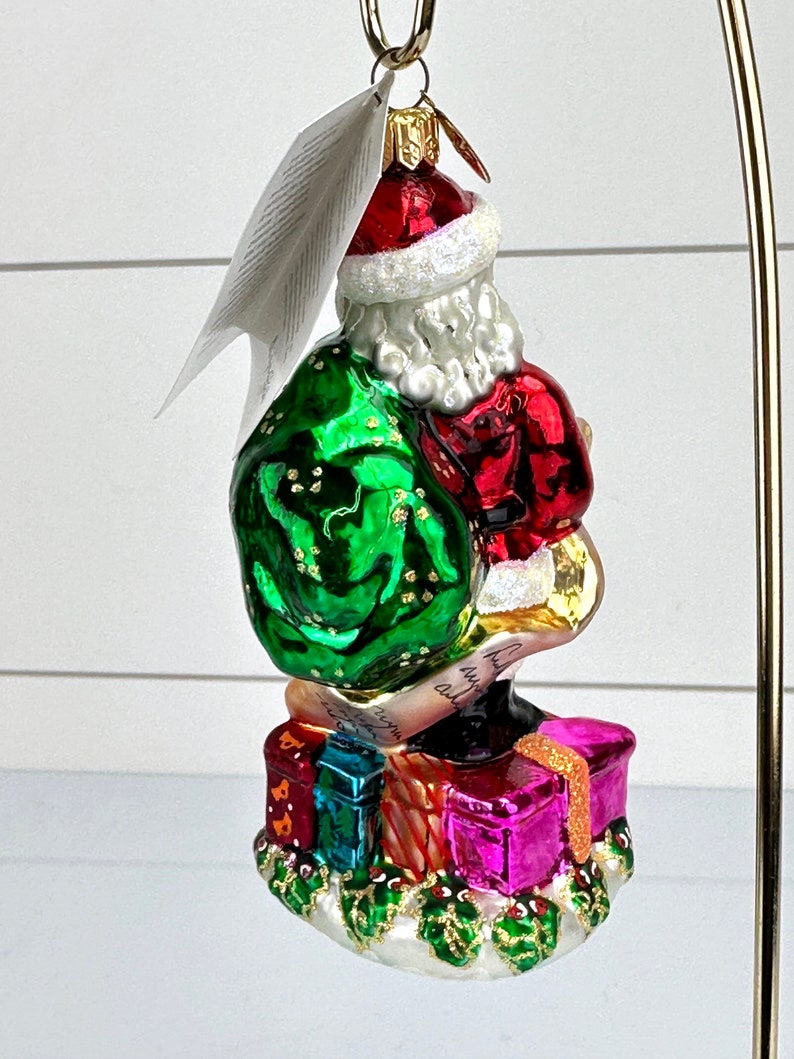 Christopher Radko 2000 PRESENTING SANTA New in Box Glass Christmas Ornament image 4