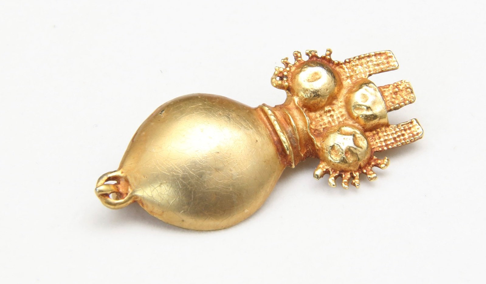 Vintage Mayan Aztec Figural Pin Brooch Gold Tone Estate Sun Moon Pre Columbian