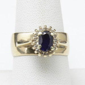 Vintage 14k Gold Tessler & Weiss 1 Ct Oval Sapphire Diamond Engagement Wedding Ring 8.75 image 8