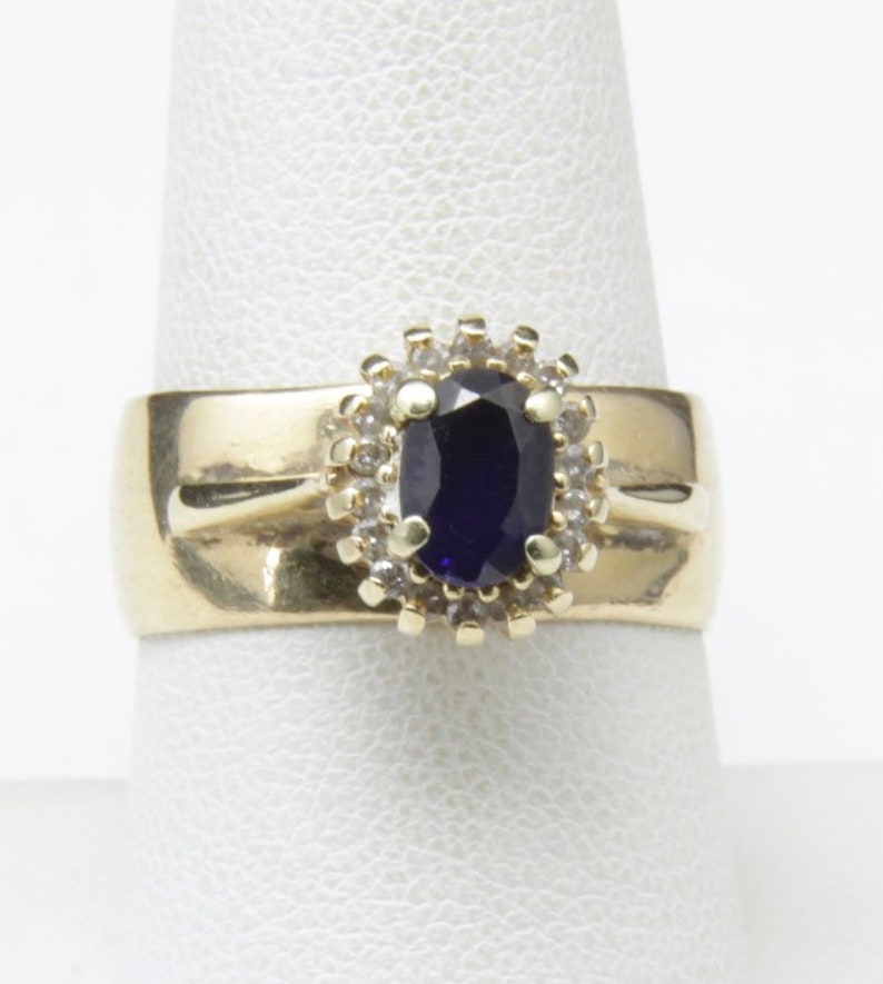 Vintage 14k Gold Tessler & Weiss 1 Ct Oval Sapphire Diamond Engagement Wedding Ring 8.75 image 8