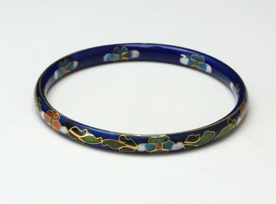 Butterfly Enamel Bangle in Navy & Gold | Halcyon Days – Halcyon Days