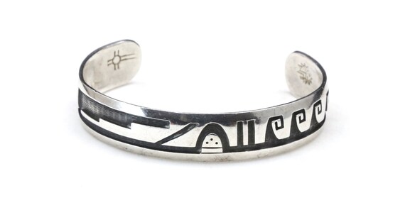 Statement Vintage Native American Hopi Phillip Sekaquaptewa Turquoise Sterling Silver Bracelet Statement Vintage Native American Hopi Phillip Sekaquaptewa Turquoise Sterling Silver Bracelet
