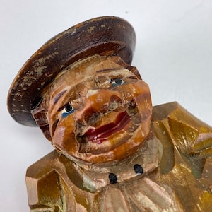 Vintage Hand Carved Wood Small Man Anri Italy Figure Figurine Sculpture ...