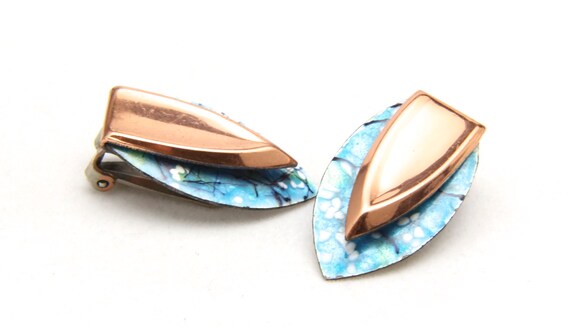 Vtg Matisse Renoir Blue Speckle Enamel Copper Cli… - image 4