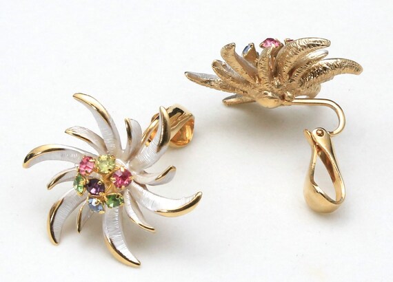 Vintage Act II Starburst Swirl Aster Flower Rhinestone Clip on - Etsy 買い割引品 2) Flower(Act 邦楽