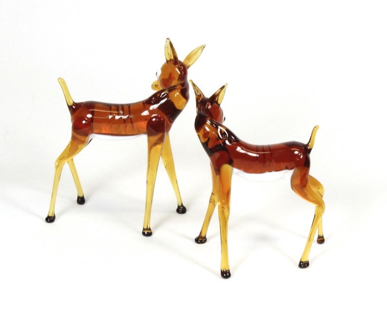 hand blown glass deer