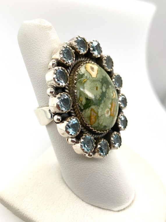 Artisan Green Ocean Jasper Aquamarine & Sterling … - image 4