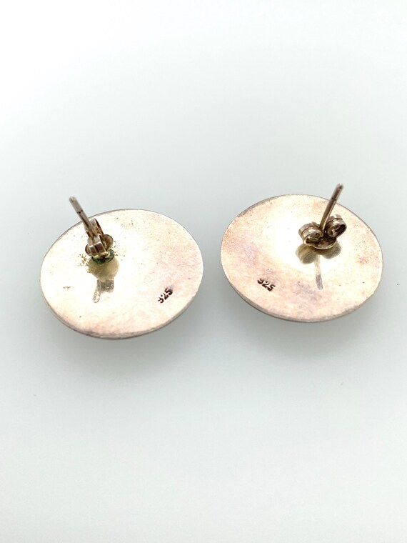 Vintage Artisan Large Round Button Turquoise Ster… - image 2