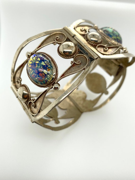 アクセサリー Mexican Taxco Silver Bracelet Vintage Taxco Mexican Mexico Sterling Silver Toggle Clasp