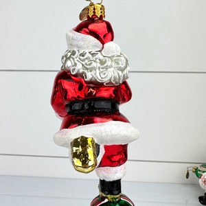 Christopher Radko Santa Balancing on Ornaments Glass Christmas Ornament CR image 5