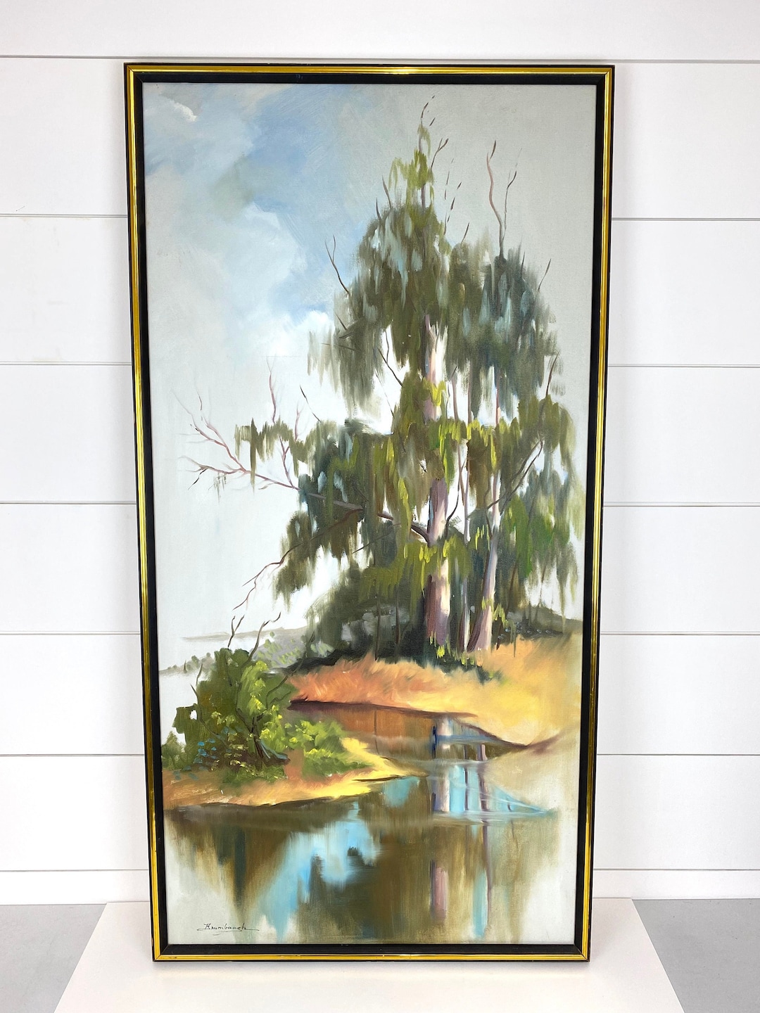 Original Brumbaugh Art Painting on Canvas Mid Century Eucalyptus Tree 60s Signed Etsy