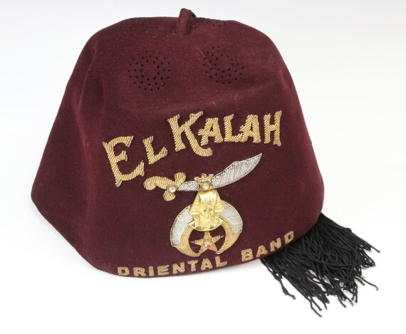 Vintage Fez Hat El Kalah Oriental Band 