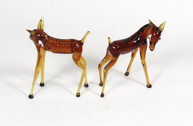 hand blown glass deer