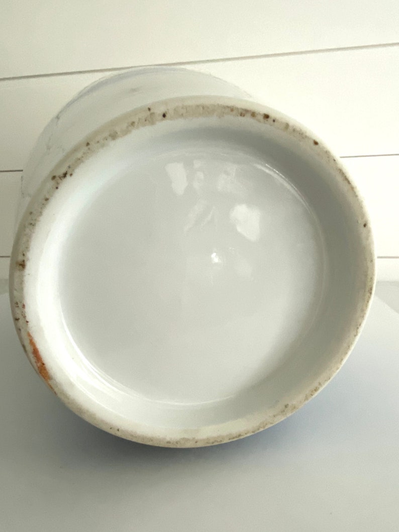 Vintage Huge Japanese Art Pottery Arita Asian Blue White Porcelain Vase Signed image 10