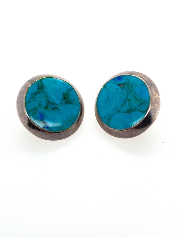 Vintage Artisan Large Round Button Turquoise Ster… - image 3
