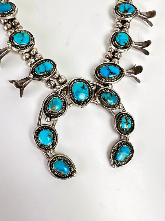 Vintage Navajo Old Pawn Turquoise Sterling Silver… - image 3