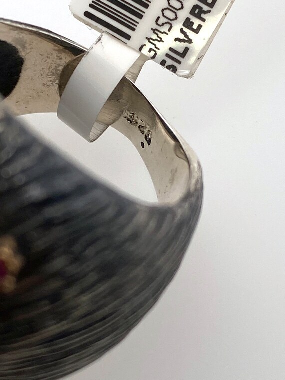 Artisan Abstract Amethyst Ruby & Oxidized Sterlin… - image 10