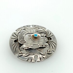 Vintage Old Cuzco Peruvian Tribal Chinchilla Sterling Silver Pin Brooch Peru Signed image 2