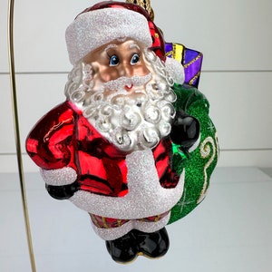 Christopher Radko 2016 Jolly Year Santa Hand Painted Glass Christmas Ornament image 2