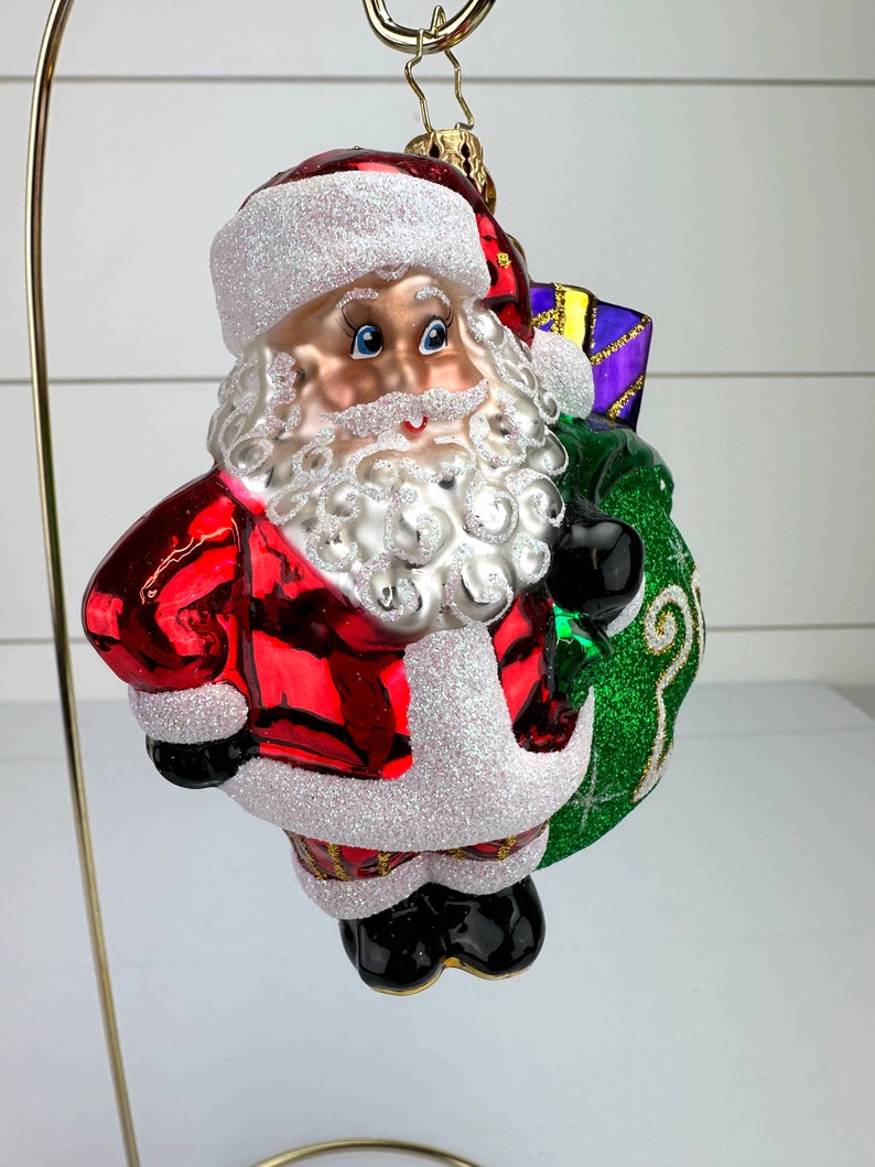 Christopher Radko 2016 Jolly Year Santa Hand Painted Glass Christmas Ornament image 2